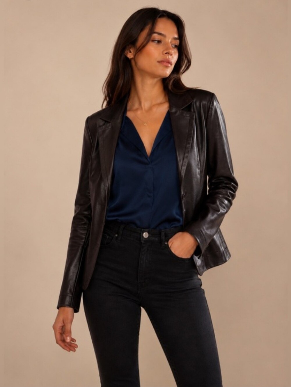 Danier Purple Leather Jacket XS